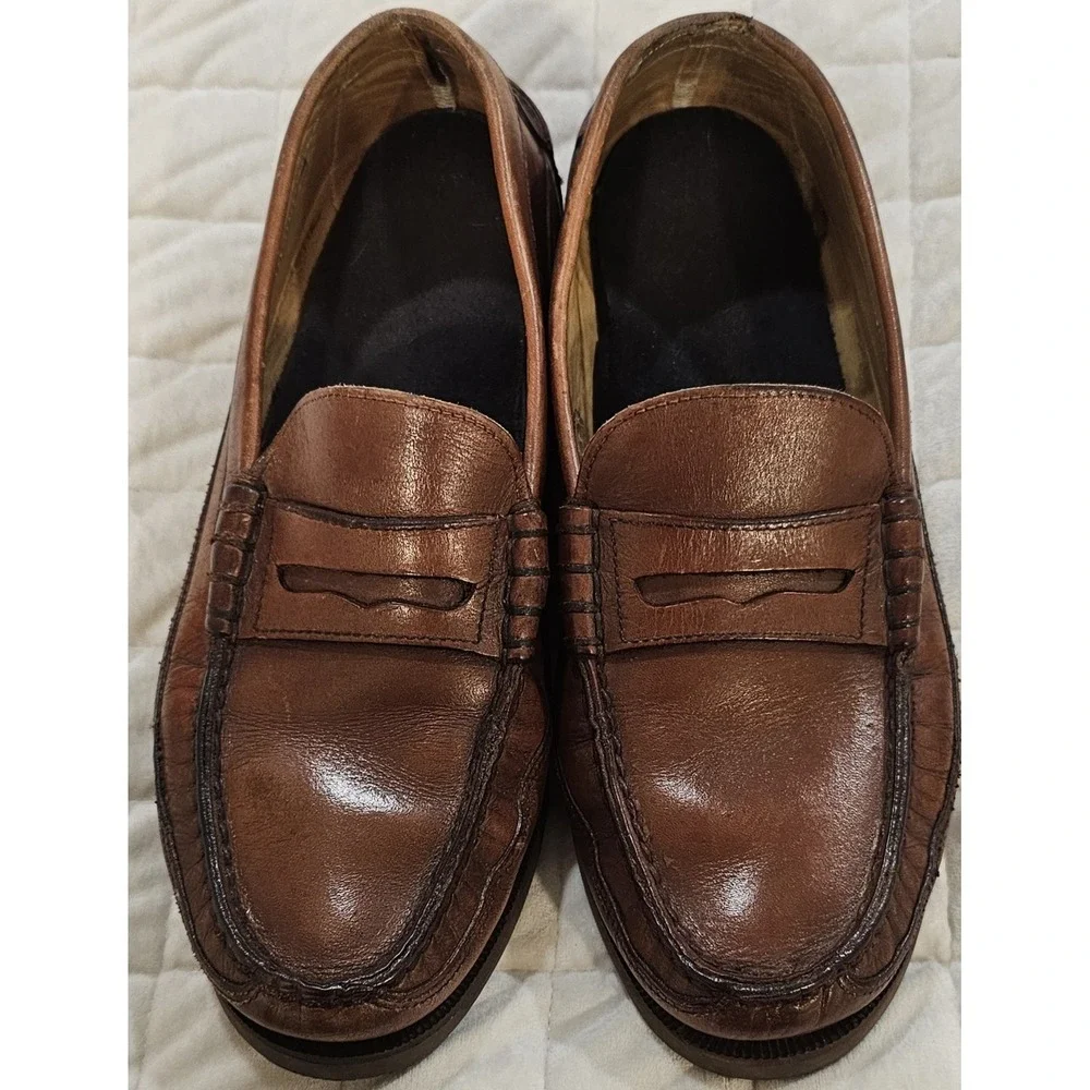 Mephisto Spinnaker Cap Vert Penny Loafer Boat Shoes Men's Size 8 Brown Leather